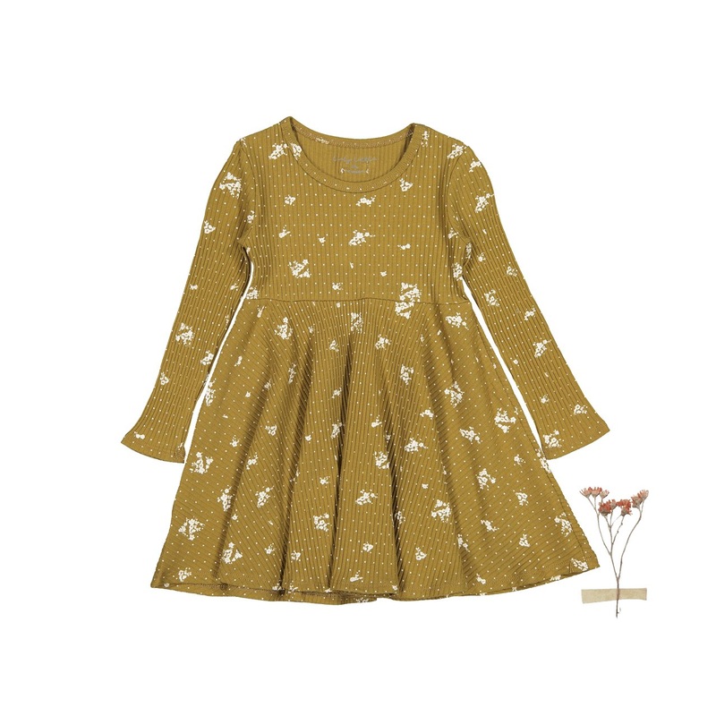 The Printed Long Sleeve Dress – Golden Floral