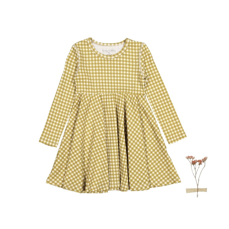 The Printed Long Sleeve Dress – Golden Gingham
