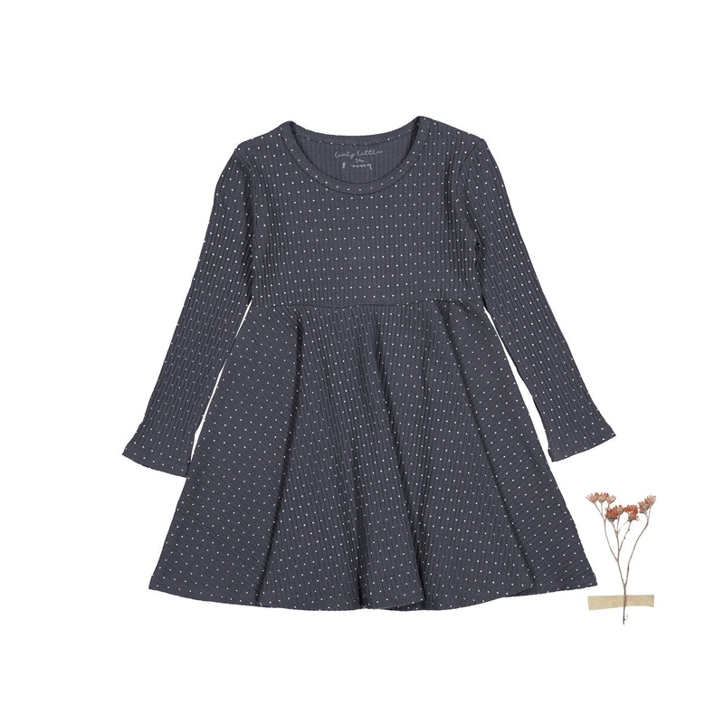 The Printed Long Sleeve Dress – Steel Dot