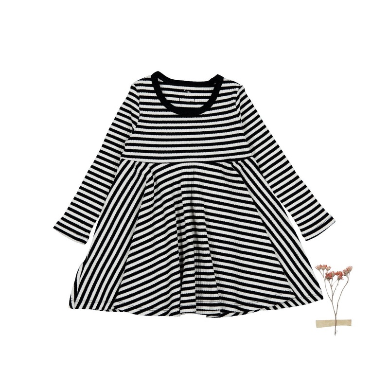 The Printed Long Sleeve Dress – Stripe
