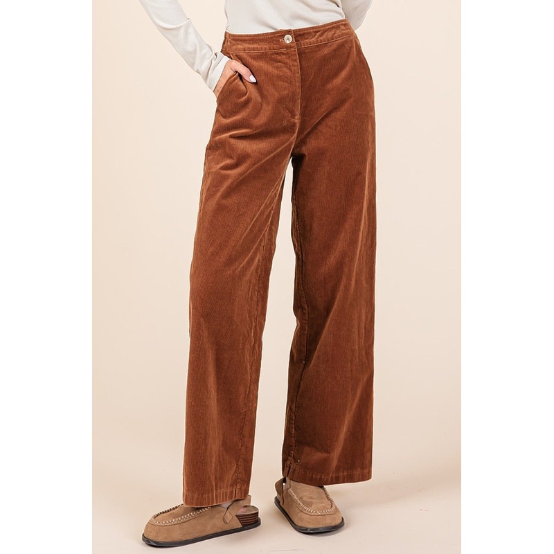 Corduroy Back Elastic Waist Pants