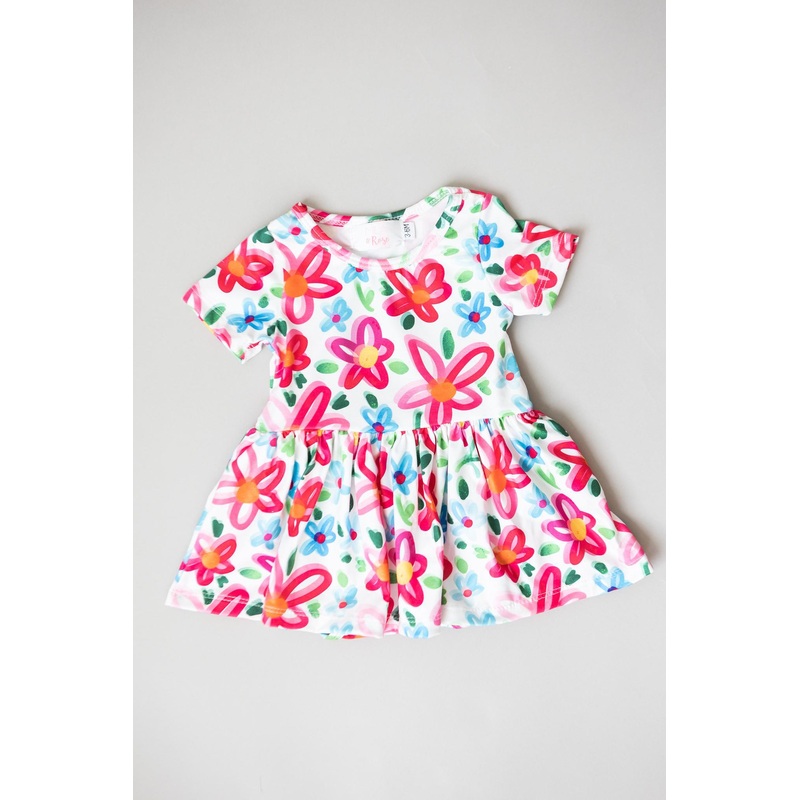 Neon Floral S/S Twirl Bodysuit