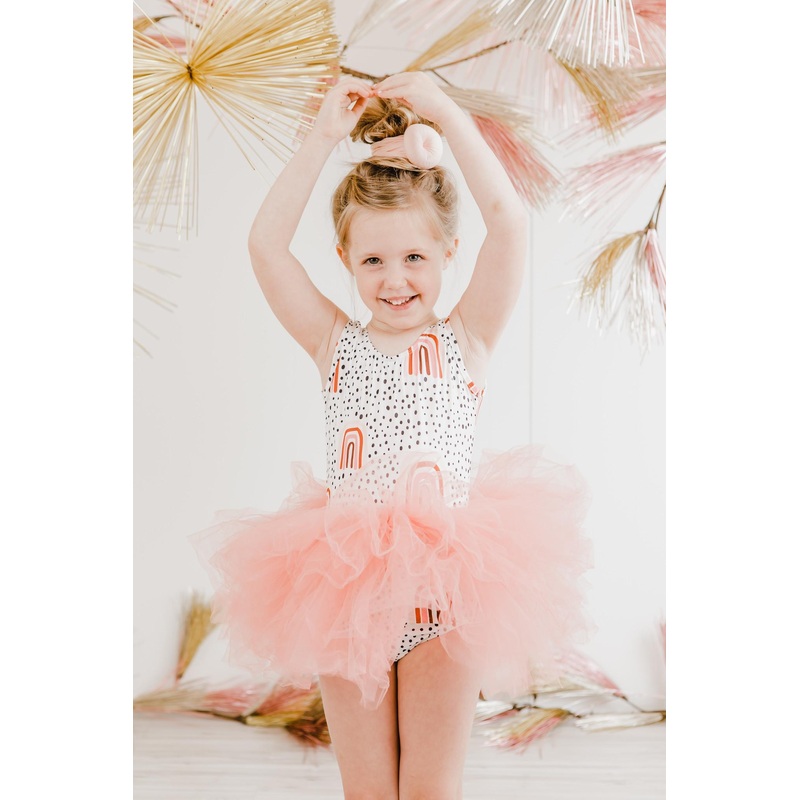 Peach Rainbow Tank Tutu Leotard