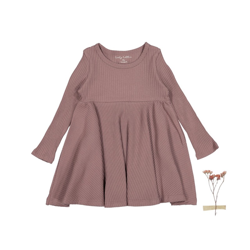 The Long Sleeve Dress – Mink|18m|24m|3y|4y|6y|8y