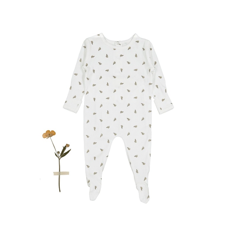 The Printed Romper – White Leaf