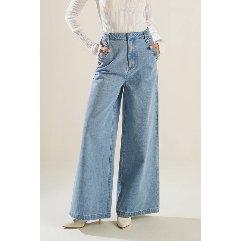 ADVENTURE AWAITS DENIM PANTS|DENIM BLUE|S|M|L
