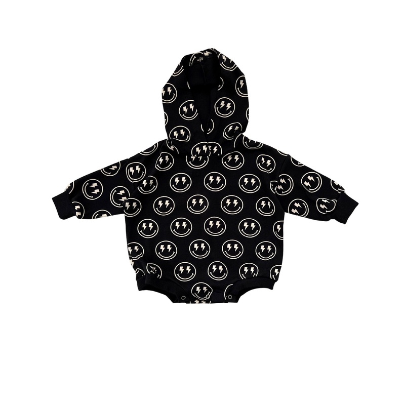 Hooded Bubble Romper  | Electric Smiley