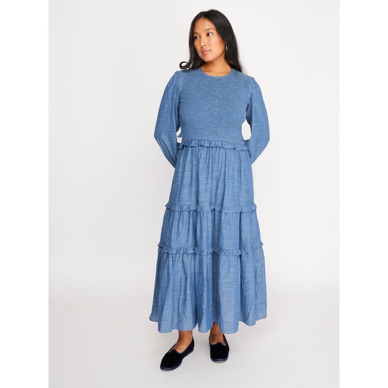 Nell Dress Chambray|XXS|XS|S|M|L|XL|XXL