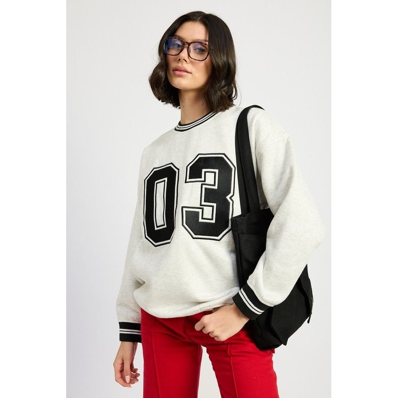 STRIPED COLLAR PULL OVER SWEATER