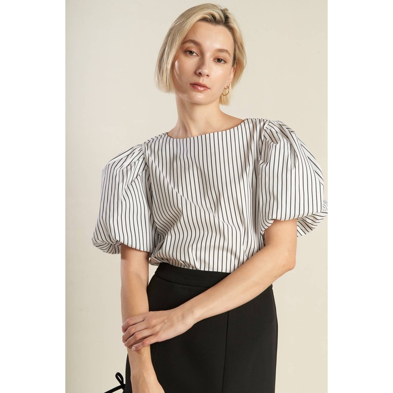 ALL THE FEELINGS WOVEN TOP|WHITE/BLACK|S|M|L