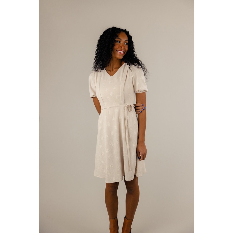 Alyssa Embossed MOM Dress|Cornsilk|S|M|L