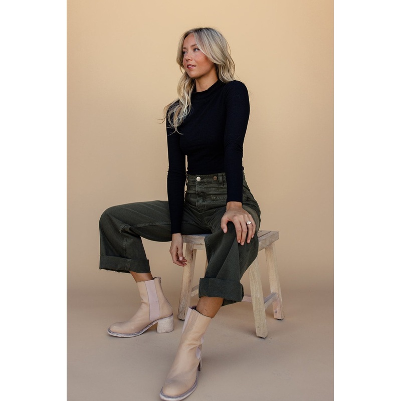 Ayla Textured Mock Neck|Black|SaddleBrown|S|M|L