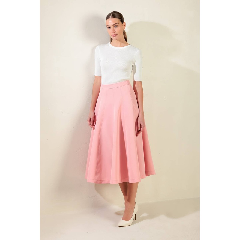 FALLING INTO BLISS WOVEN MIDI SKIRT