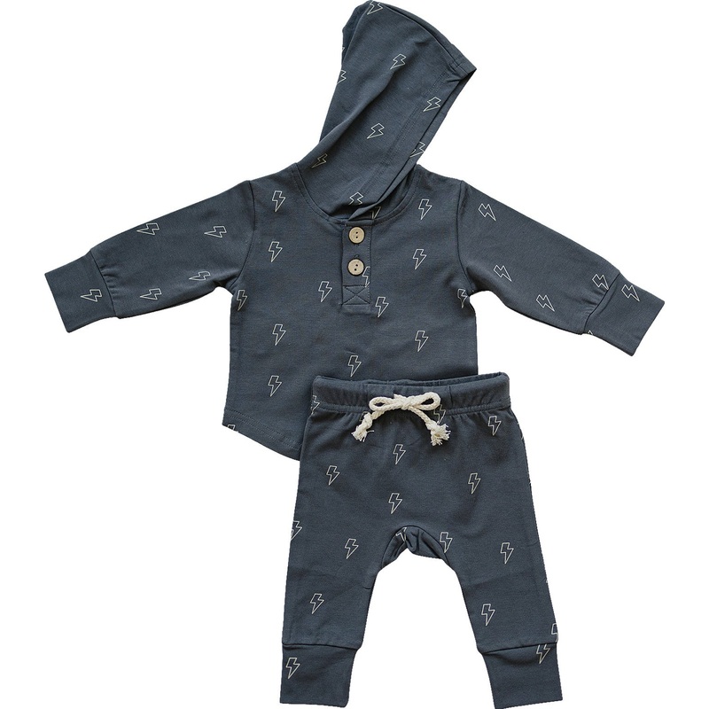 Lightning Bolt Hooded Set|0-3|3-6|6-12|18|2T|3T|4T|5T