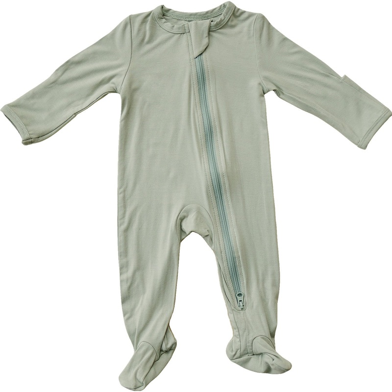 Sage Bamboo Footed Zipper|NB|0-3|3-6|6-12|12-18