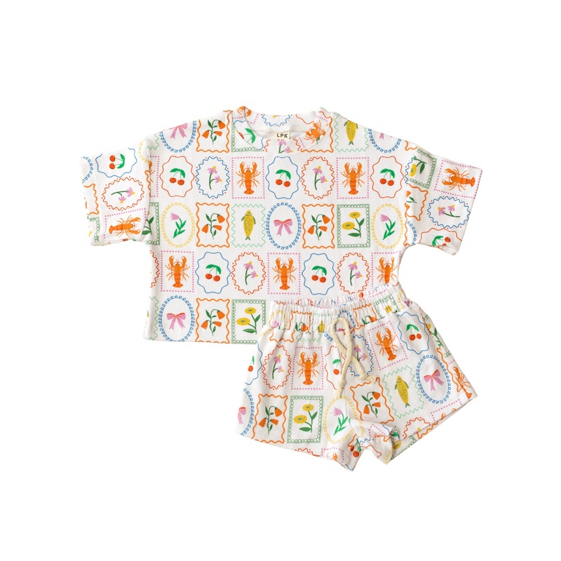 Shorts Set | Whimsy Summer|0-3M|3-6M|6-12M|12-18M|18-24M|2T|3T|4T|5T|6-7Y|8-9Y