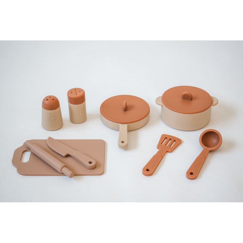 Silicone Kitchen Play Set|Natural|Sage