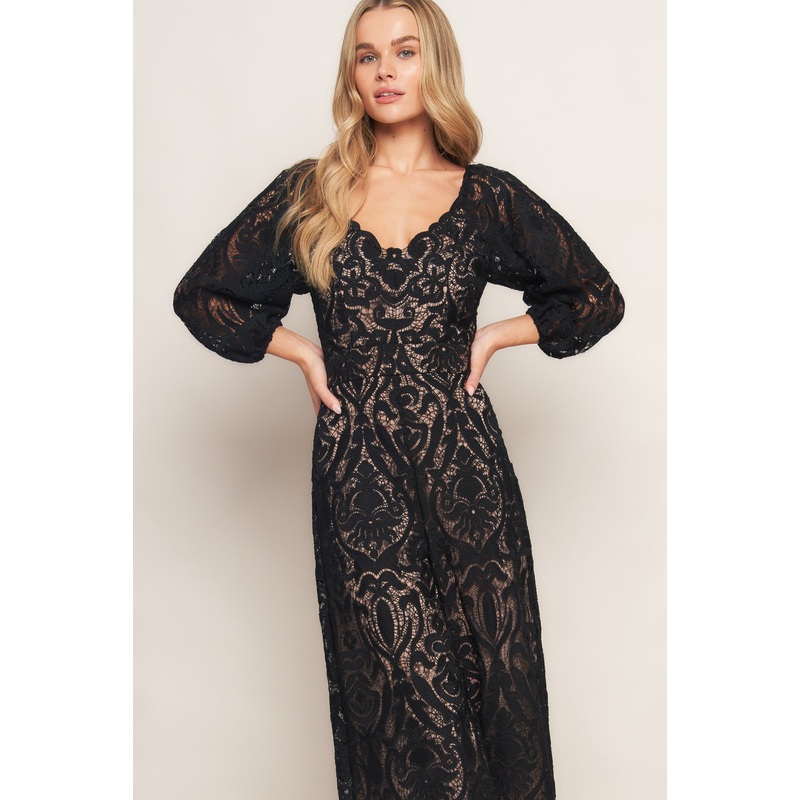 TREASURE TROVE WOVEN LACE JUMPSUIT