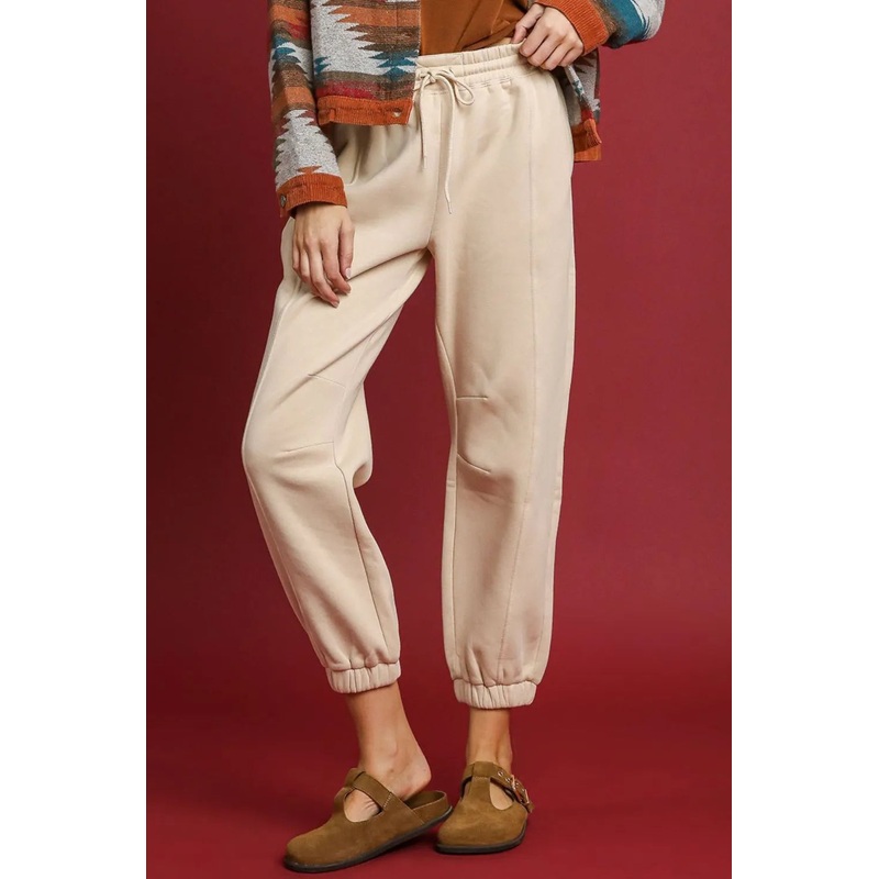Umgee Fleece Jogger Pants with Drawstring