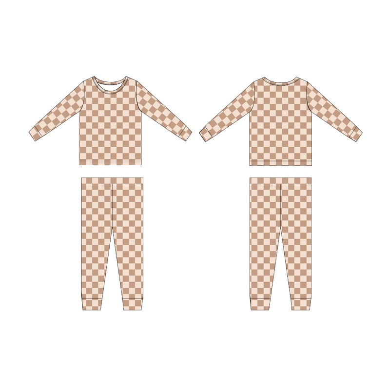 Beige Checker- Set|2T|3T|4T|5/6T|7/8|9/10