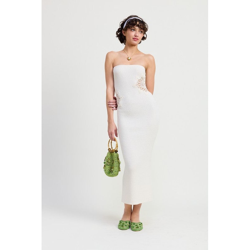 BODYCON TUBE MIDI DRESS|WHITE|S|M|L