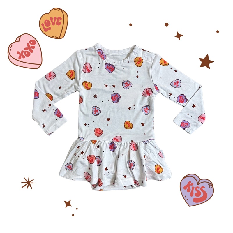 Candy Hearts – Bodysuit Dress|3-6M|6-12M|12-18M|18-24M|2/3T