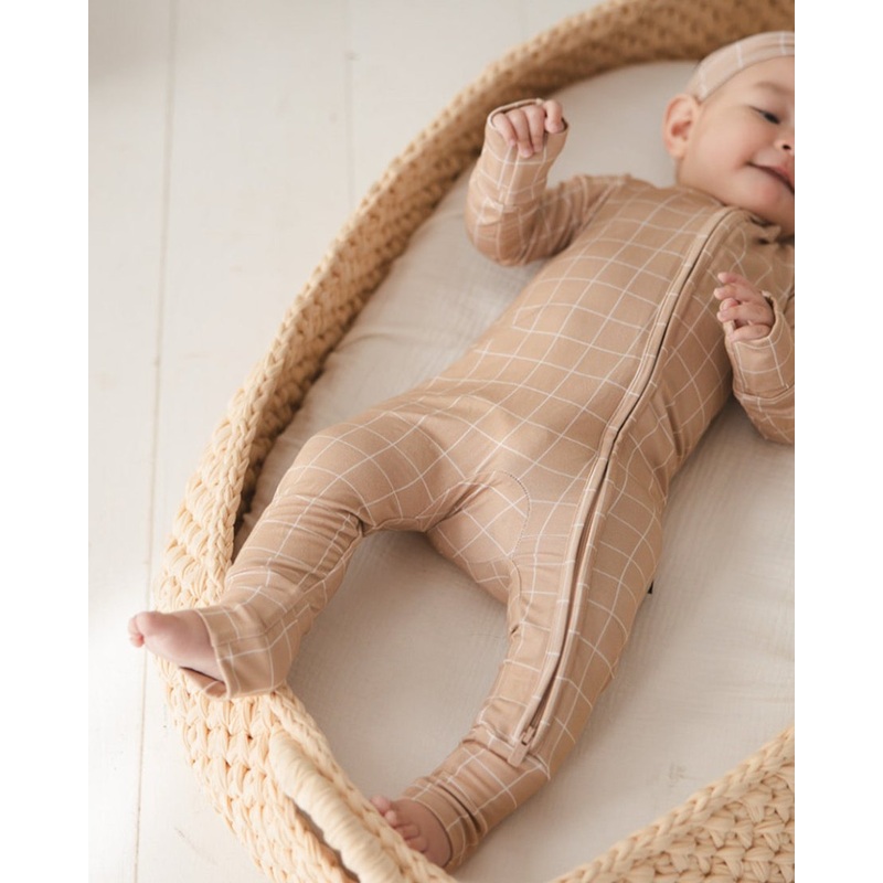 Cinnamon Cider Grid – Zip Romper