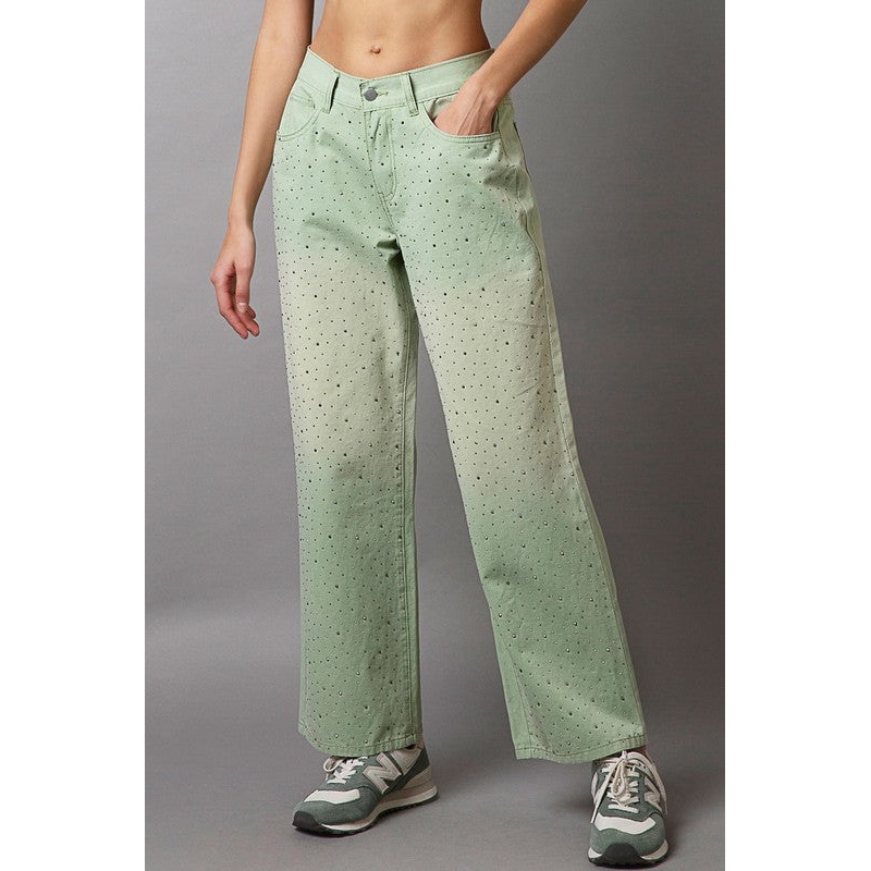 Embellishments Gradient Wide Leg Pants