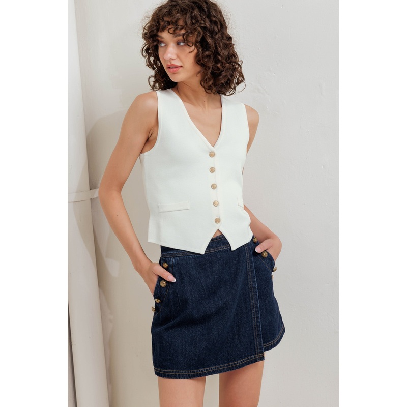 NEAT TENSION SWEATER TOP|WHITE|S|M|L