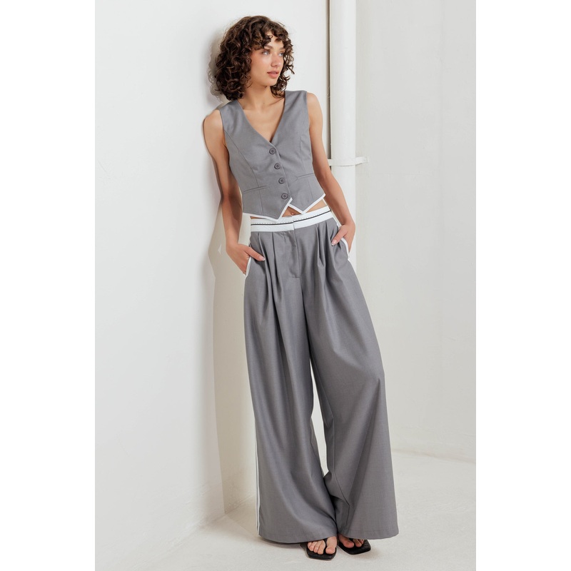 POWER LINES WOVEN PANTS|GREY/WHITE|S|M|L