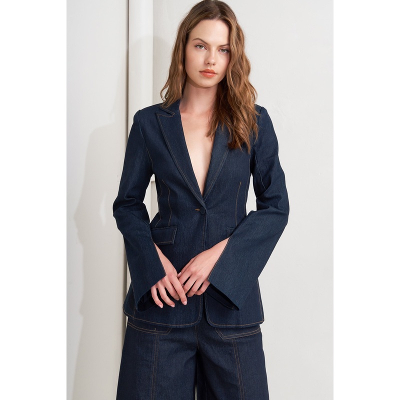 URBAN PANEL DENIM BLAZER|DARK DENIM|S|M|L