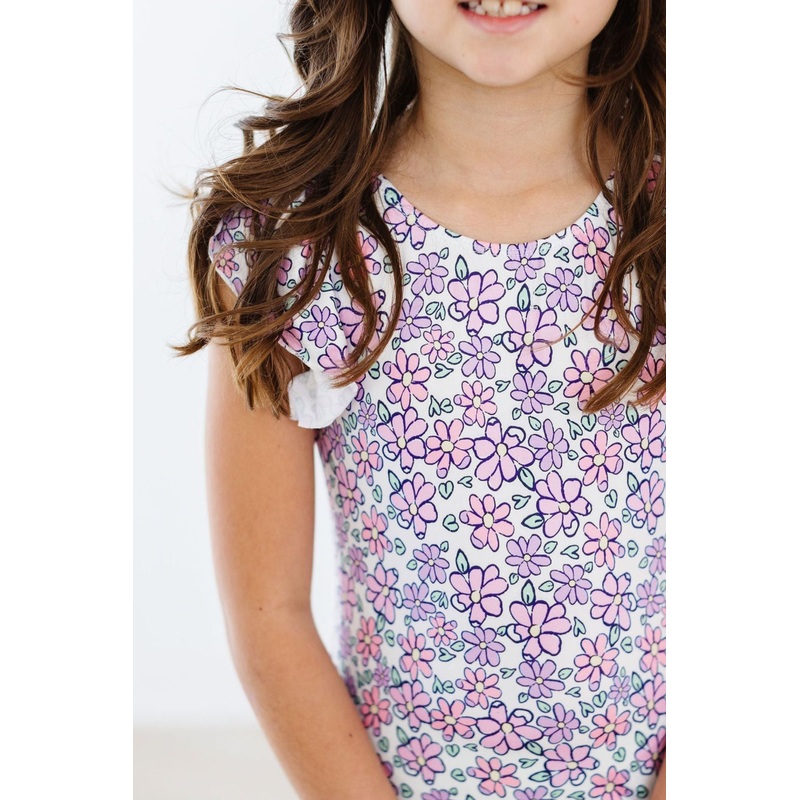 Lovely Lavender S/S Flutter Sleeve Leotard