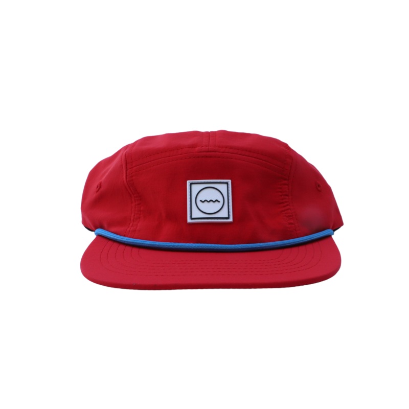 Nylon Five-Panel Hat in Red|Size 1|Size 2|Size 3|Adult
