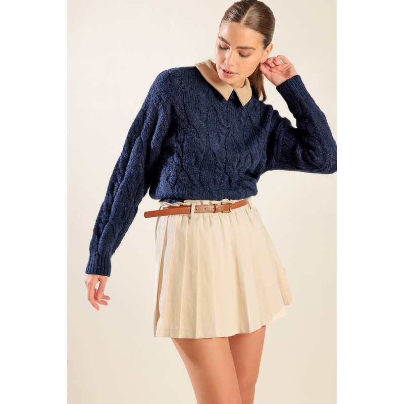 ONLY IN MY HEART WOVEN SKORT|OATMEAL|S|M|L