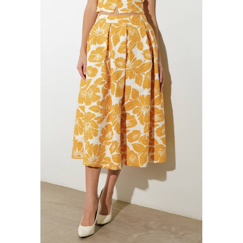 PLAIN OPTIMISM WOVEN MIDI SKIRT