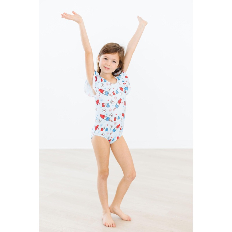 Proudly Patriotic S/S Flutter Sleeve Leotard