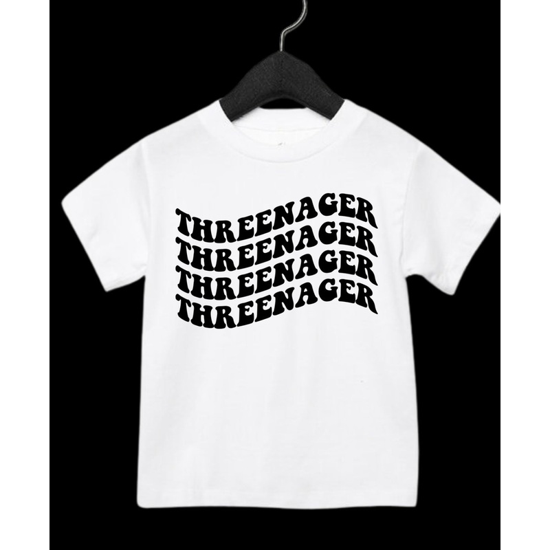 Threenager Birthday Tee (MTO)|2T|3T|4T|Natural|White