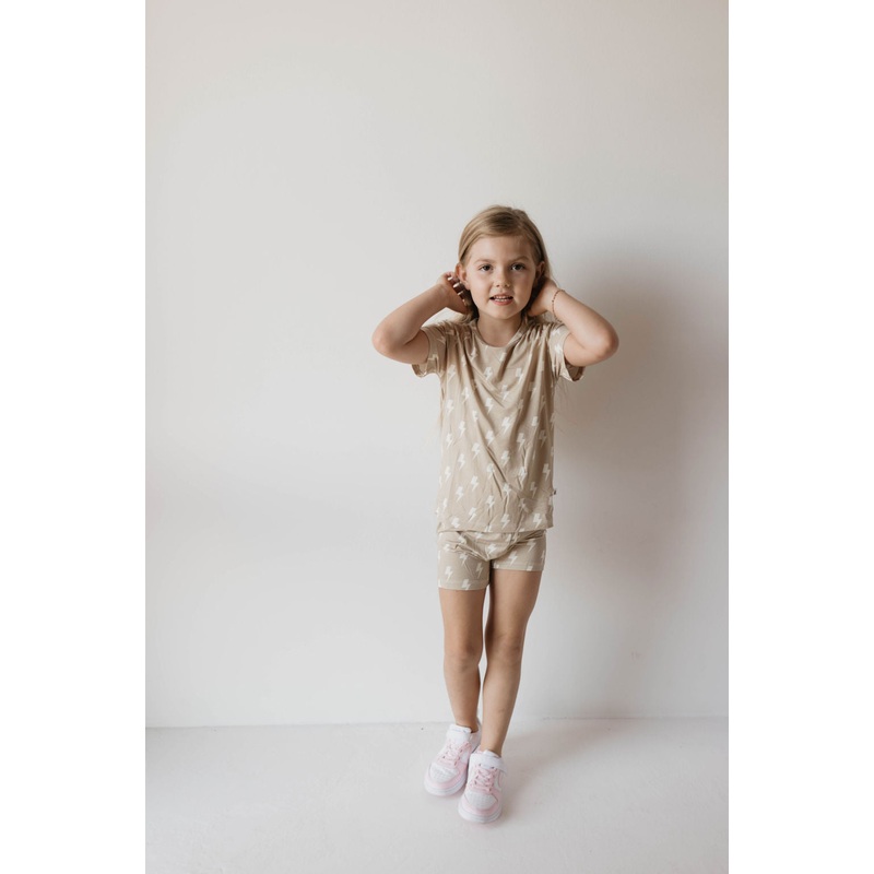 Bamboo Short Set | Tan Bolt|2/3 Years|4/5 Years|6/7 Years|8/9 Years