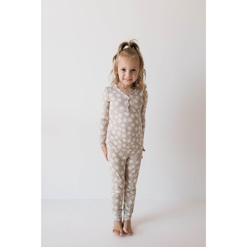 Bamboo Two Piece Pajamas | French Gray Floral