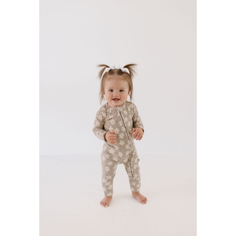 Bamboo Zip Pajamas | French Gray Floral