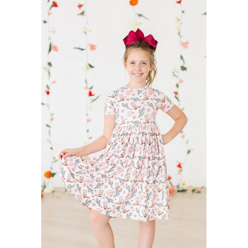 Cactus Cowgirl S/S Pocket Twirl Dress