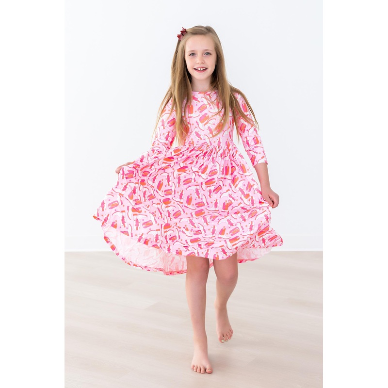 Howdy 3/4 Pocket Twirl Dress|6-12M|12-24M|2T|3T|4T|5/6|7/8|9/10
