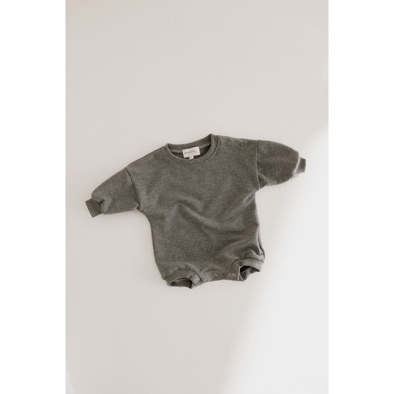 Sweatshirt Romper | Charcoal|Newborn|0-3 Months|3-6 Months|6-12 Months|12-18 Months|18-24 Months