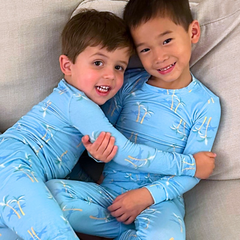 Two-Piece Set in Palm – Blue|2T|3T|4T|5T