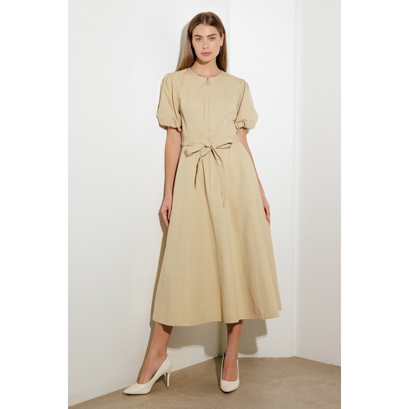 WHAT DO YOU MEAN WOVEN MIDI DRESS