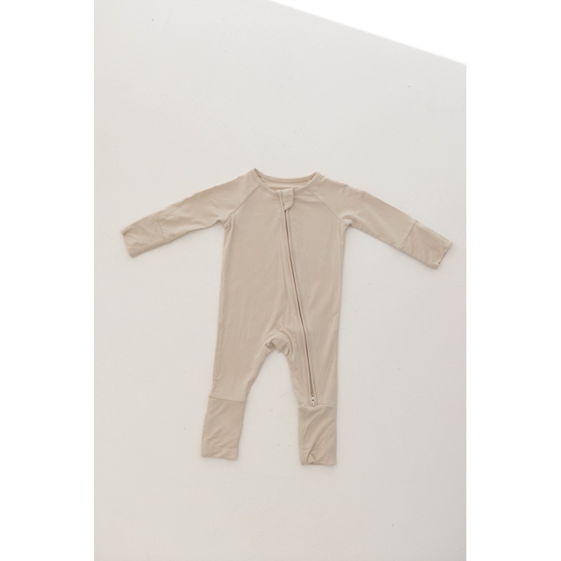 Bamboo Zip Pajamas | Bone|Newborn|0-3 Months|3-6 Months|6-12 Months|12-18 Months|18-24 Months