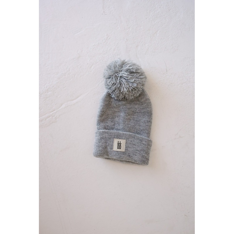 ff Knit Pom Top Beanie | Grey|Newborn|Baby|Child