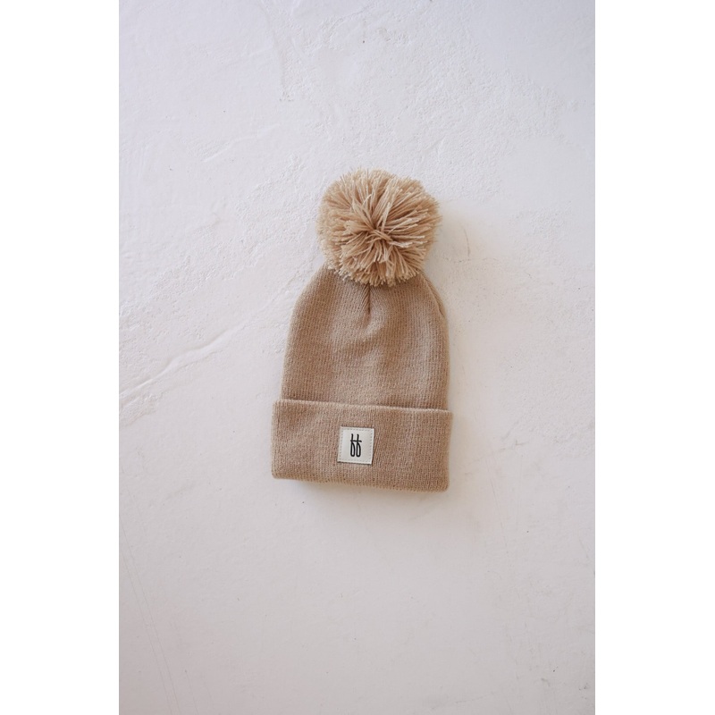 ff Knit Pom Top Beanie | Taupe