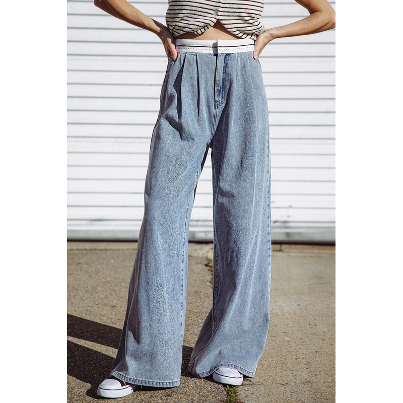 FOREVER WONDERING DENIM PANTS|LIGHT INDIGO|S|M|L