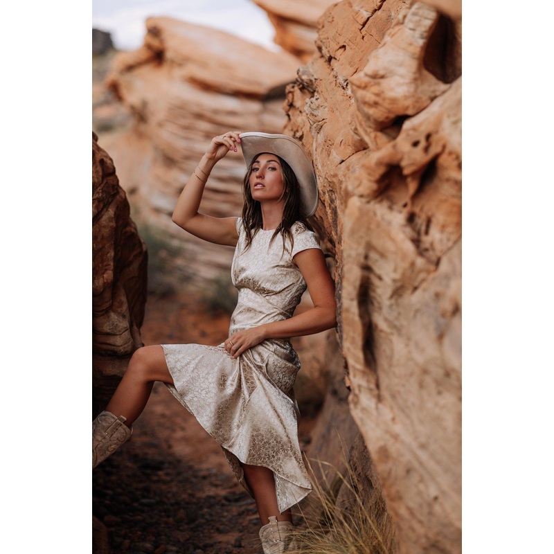 Indie Midi Dress in Gold|S|M|L